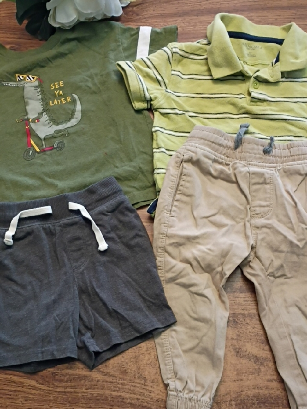 🛝2T Bundle okie dokie Olive Green Toddler Tee